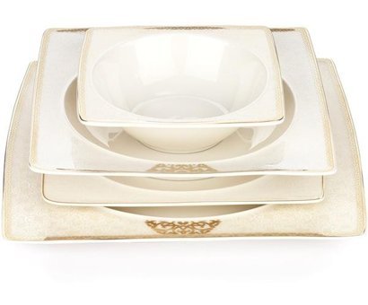 Schafer Glamor Regal 60 Parça 12 Kişilik Porselen Kare Yemek Takımı