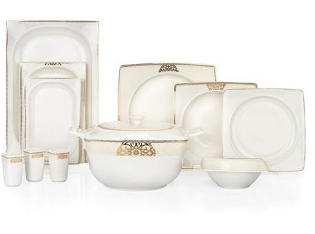 Schafer Glamor Regal 60 Parça 12 Kişilik Porselen Kare Yemek Takımı