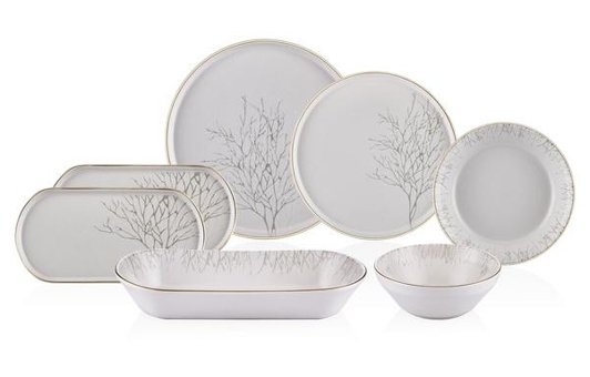 Neva N3194 27 Parça 6 Kişilik Seramik Yuvarlak Yemek Takımı