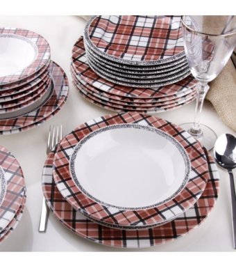 La Dome Prs530 24 Parça 6 Kişilik Stoneware Yuvarlak Yemek Takımı