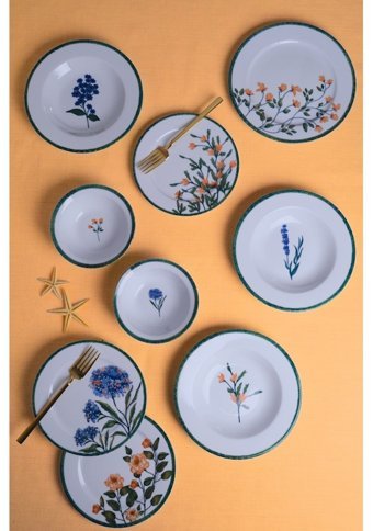 Porland Flower 24 Parça 6 Kişilik Porselen Yuvarlak Yemek Takımı