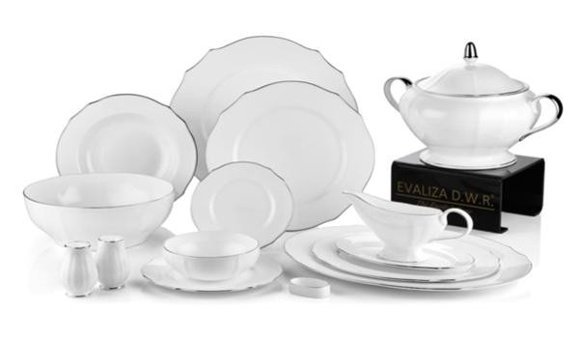 Koleksiyon Poetıca 100 Parça 12 Kişilik Bone China Porselen Yuvarlak Yemek Takımı