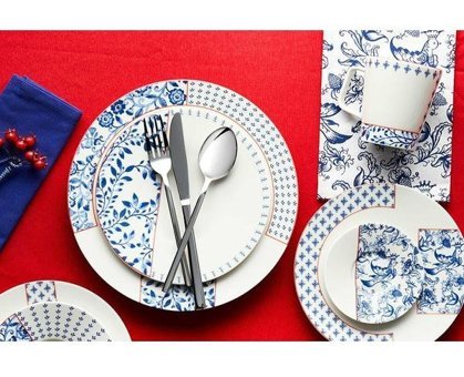 Porland Folksy 18 Parça 6 Kişilik Porselen Yuvarlak Yemek Takımı