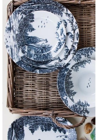 Porland Woods 24 Parça 6 Kişilik Porselen Yuvarlak Yemek Takımı