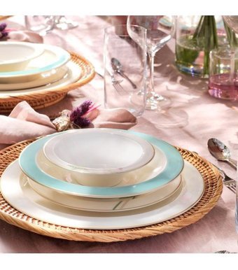 Schafer Tılsım Belle 60 Parça 12 Kişilik Bone China Porselen Yuvarlak Yemek Takımı
