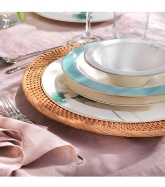 Schafer Tılsım Belle 60 Parça 12 Kişilik Bone China Porselen Yuvarlak Yemek Takımı
