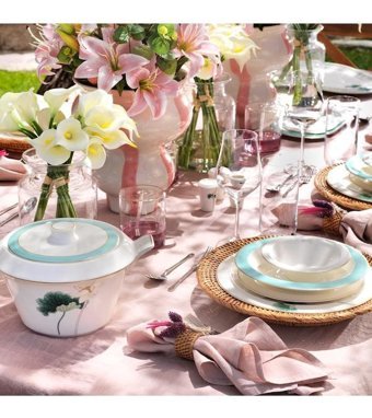 Schafer Tılsım Belle 60 Parça 12 Kişilik Bone China Porselen Yuvarlak Yemek Takımı