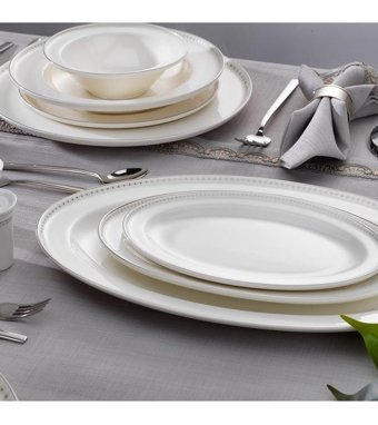 Schafer Queen Classy 60 Parça 12 Kişilik Bone China Porselen Yuvarlak Yemek Takımı