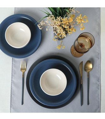 Keramika River 18 Parça 6 Kişilik Stoneware Yuvarlak Yemek Takımı