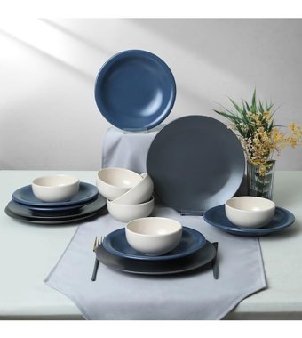Keramika River 18 Parça 6 Kişilik Stoneware Yuvarlak Yemek Takımı