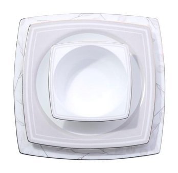 Korkmaz A8461 60 Parça 12 Kişilik Porselen Kare Yemek Takımı
