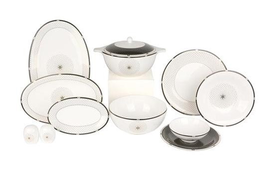 Royal Canterbury Fifth Ave 60 Parça 12 Kişilik Bone China Porselen Yuvarlak Yemek Takımı