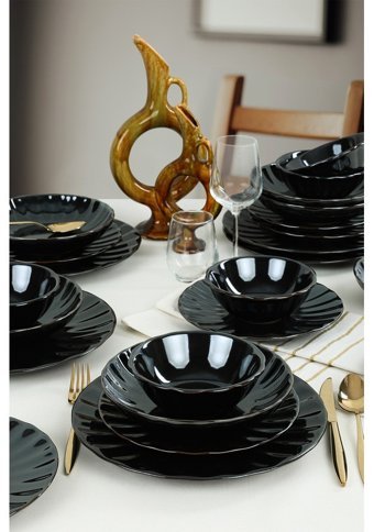 Keramika Sirius Shizen 24 Parça 6 Kişilik Stoneware Yuvarlak Yemek Takımı