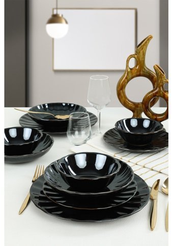 Keramika Sirius Shizen 24 Parça 6 Kişilik Stoneware Yuvarlak Yemek Takımı