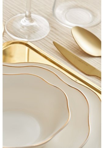 Emsan Lotus 18 Parça 6 Kişilik Bone China Porselen Yuvarlak Yemek Takımı
