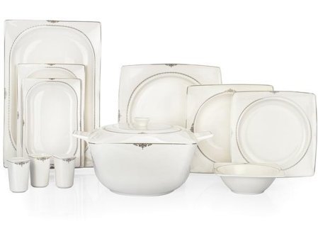Schafer Glamor Nova 60 Parça 12 Kişilik Porselen Kare Yemek Takımı