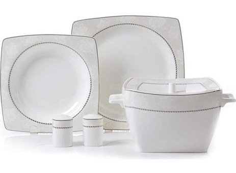 Korkmaz A8442 60 Parça 12 Kişilik Porselen Kare Yemek Takımı