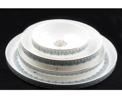 Sembol Floristic 24 Parça 6 Kişilik Desenli Bone China Porselen Yuvarlak Yemek Takımı