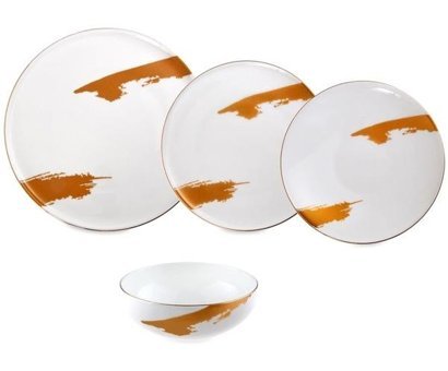Jumbo Glow 24 Parça 6 Kişilik Porselen Yuvarlak Yemek Takımı