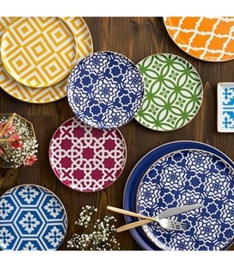 Neva Morocco 18 Parça 6 Kişilik Porselen Yuvarlak Yemek Takımı