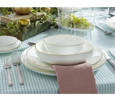 Koleksiyon Sufi 132 Parça 12 Kişilik Bone China Porselen Yuvarlak Yemek Takımı
