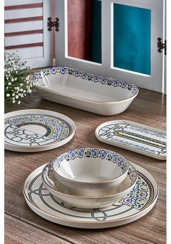 Neva N3159 27 Parça 6 Kişilik Seramik Yuvarlak Yemek Takımı