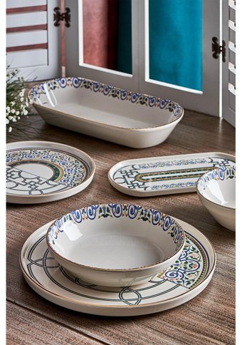 Neva N3159 27 Parça 6 Kişilik Seramik Yuvarlak Yemek Takımı