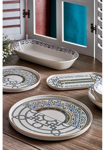 Neva N3159 27 Parça 6 Kişilik Seramik Yuvarlak Yemek Takımı