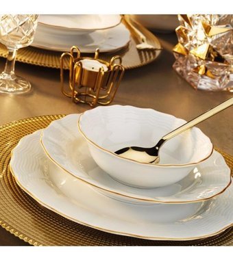 Porland Wavy 56 Parça 12 Kişilik Porselen Yuvarlak Yemek Takımı