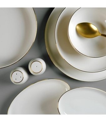 Aryıldız Lima Gold 30 Parça 6 Kişilik Porselen Yuvarlak Yemek Takımı
