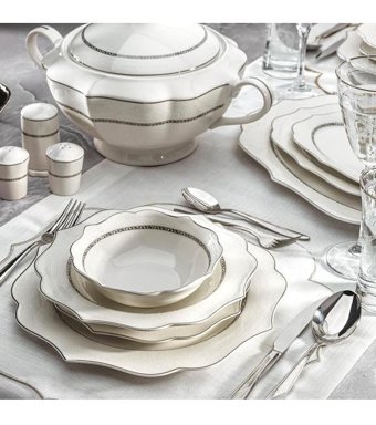 Schafer Sole 60 Parça 12 Kişilik Bone China Porselen Yuvarlak Yemek Takımı