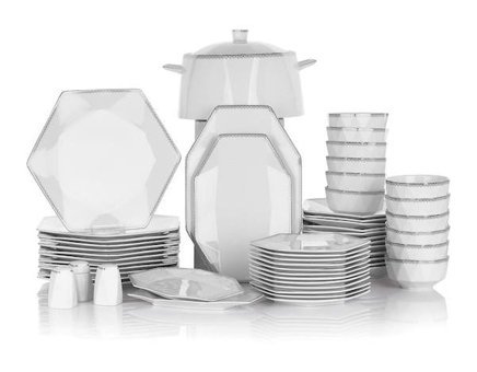 Schafer Moderna 60 Parça 12 Kişilik Porselen Altıgen Yemek Takımı