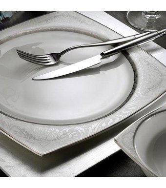 Aryıldız Ar 31016 83 Parça 12 Kişilik Porselen Kare Yemek Takımı