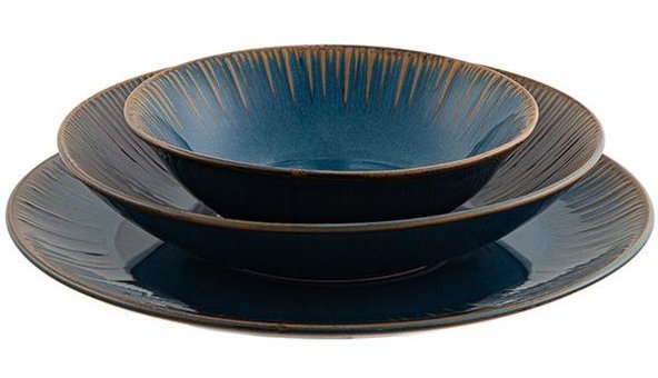 İstanbul Porselen Mahruz 18 Parça 6 Kişilik Stoneware Yuvarlak Yemek Takımı