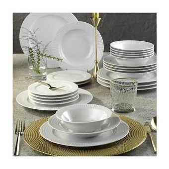 Porland DG 396 24 Parça 6 Kişilik Porselen Yuvarlak Yemek Takımı