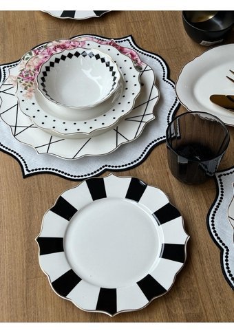 Rossev Roses 48 Parça 6 Kişilik Porselen Yuvarlak Yemek Takımı