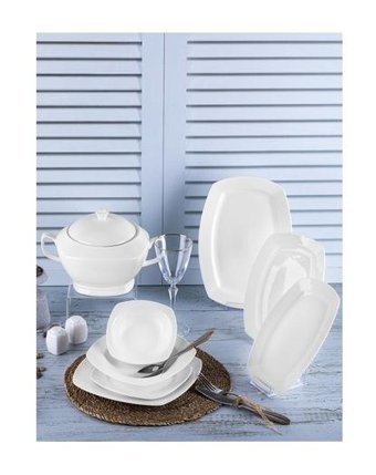 Taç Minima 55 Parça 12 Kişilik Porselen Kare Yemek Takımı