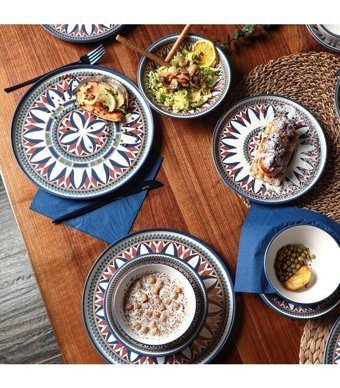 Keramika Ruby 24 Parça 6 Kişilik Stoneware Yuvarlak Yemek Takımı