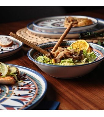 Keramika Ruby 24 Parça 6 Kişilik Stoneware Yuvarlak Yemek Takımı