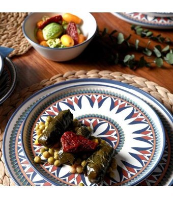 Keramika Ruby 24 Parça 6 Kişilik Stoneware Yuvarlak Yemek Takımı