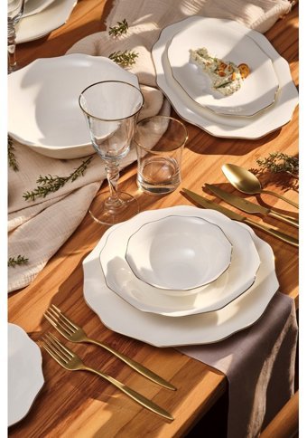 Emsan Maria 59 Parça 12 Kişilik Bone China Porselen Yuvarlak Yemek Takımı