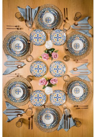 Chichi Home Majesty 24 Parça 6 Kişilik Porselen Yuvarlak Yemek Takımı