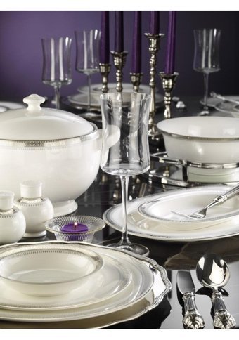 Royal Canterbury Canterbury 60 Parça 12 Kişilik Bone China Porselen Yuvarlak Yemek Takımı