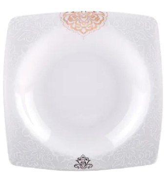 Emsan Fiore 61 Parça 12 Kişilik Bone China Porselen Kare Yemek Takımı