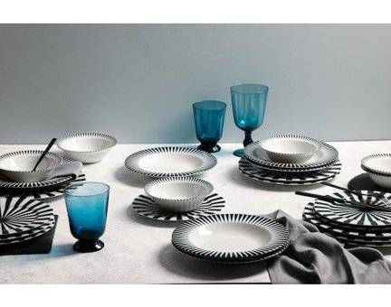 Porland Risan 24 Parça 6 Kişilik Porselen Yuvarlak Yemek Takımı
