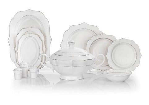 Schafer Laura 60 Parça 12 Kişilik Bone China Porselen Yuvarlak Yemek Takımı