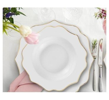 The Mia Estee 24 Parça 6 Kişilik Bone China Porselen Yuvarlak Yemek Takımı