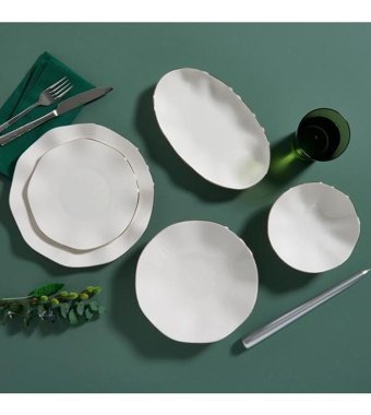 Güral Porselen Nesrin 26 Parça 6 Kişilik Porselen Yuvarlak Yemek Takımı