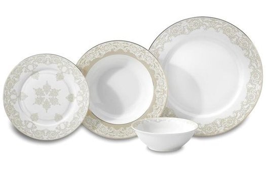 Korkmaz A8359 60 Parça 12 Kişilik Porselen Yuvarlak Yemek Takımı