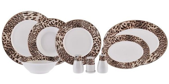 Karaca Leona 56 Parça 12 Kişilik Bone China Porselen Yuvarlak Yemek Takımı